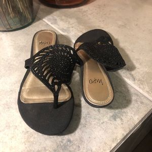 impo Black Suede flip flops